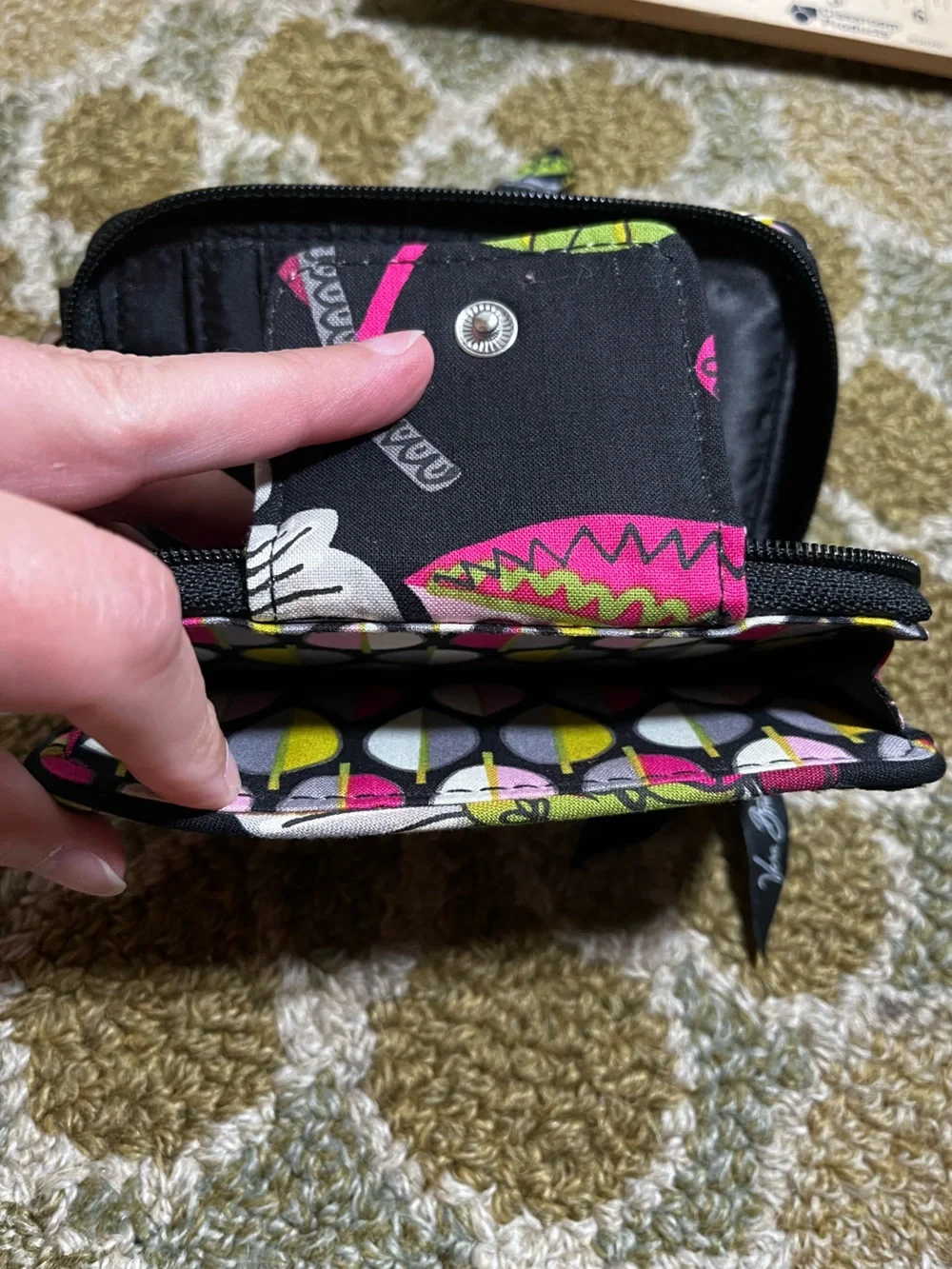 Vera Bradley Moon Blooms Quilted Wristlet Wallet Card Holder